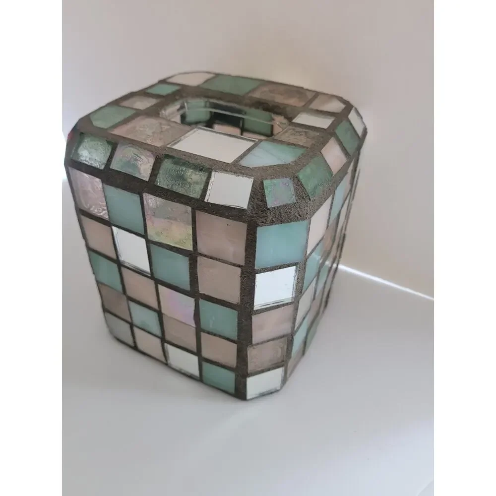 Tissue Box Cover Beach Stain Glass